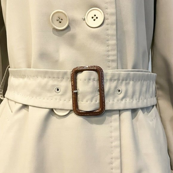 Moschino Couture Double Breasted Pleated Collar Trench Coat Nude Sz 8 US - Picture 2 of 6